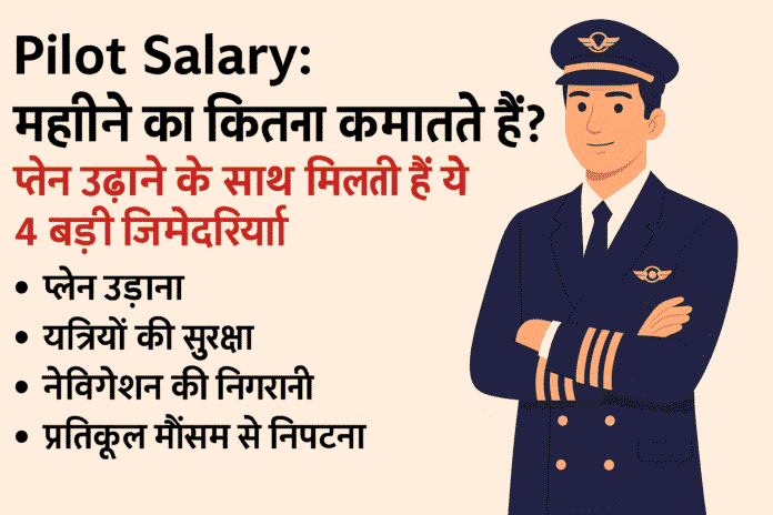 पायलट की मासिक सैलरी और विमान उड़ाने के साथ मिलने वाली जिम्मेदारियों पर आधारित जानकारी